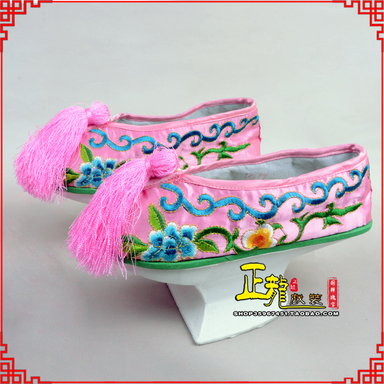 城西京越剧戏鞋花盆底清朝皇后贵妃宫女花盆底 旗鞋