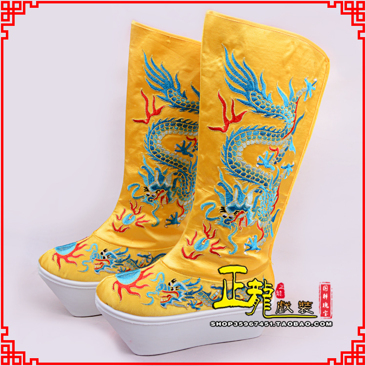 城西皇帝龙靴变脸靴绣龙靴子厚底官靴 好龙高靴
