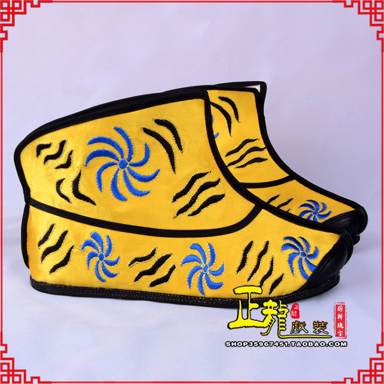 城西.美猴王靴子虎纹靴金黄快靴 猴鞋